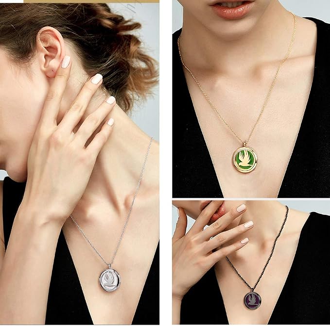Flying Bird Diffuser Necklace Black Perfume Locket Aromatherapy Necklace Stainless Steel Essential Oil Diffuser Women Jewelry
