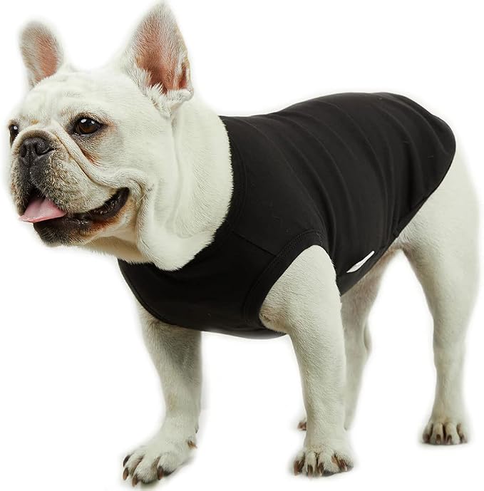Dog Sleeveless Tank Top Cotton Shirts for Dogs Plain Sleeveless T-Shirts Soft Breathable Cool Dog Shirt pet Clothes (X-Large, Black)