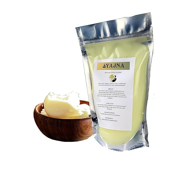 Yajna Organic Raw African Shea Butter 100% Pure,Natural & Unrefined| Skin Moisturizer For Face, Body & Hair| 4 OZ/115 GM Ivory/White Grade A | DIY Creams, Balms, Lotions, Soaps| Moisturizes Dry Skin
