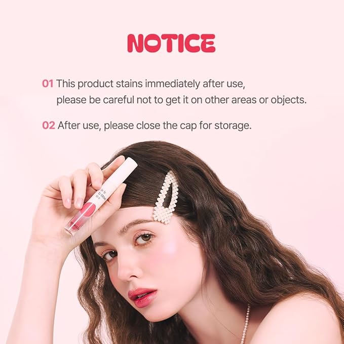 Berrisom Jelly Tattoo Tint, Long Lasting Korean Lip Stain with Jelly Texture, Transfer-Resistant Color, 3.8g / 0.13oz, 4 Shades (Raspberry)