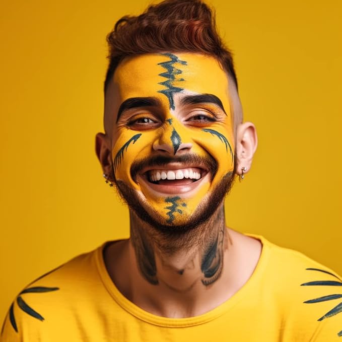 Face and Body Paint Yellow(30gm)Non-Toxic High-Quality Paint for Children and Adults Halloween Makeup, Costumes, Festivals