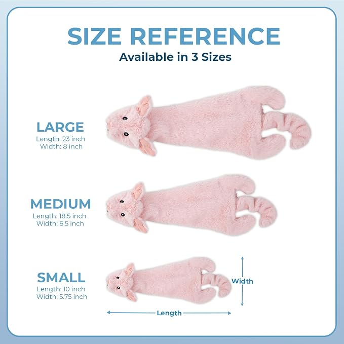Best Pet Supplies 2-in-1 Stuffless Squeaky Dog Toy - Pig, Small | No-Stuffing, 2 Built-in Squeaker, No Mess, Soft, Interactive Indoor & Outdoor Play, Lightweight, Perfect for Moderate Chewer