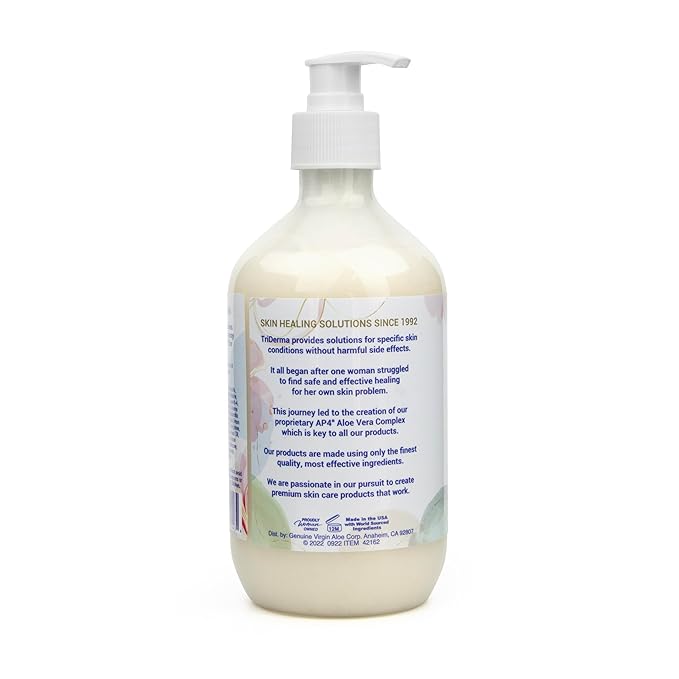 TriDerma Moisturizing Sensitive Skin Body Wash, Premium Botanicals, Aloe Vera, Chamomile, Oat, Shea Butter, Niacinamide, Creamy Body Cleanser, Paraben Free, 16.9 fl oz