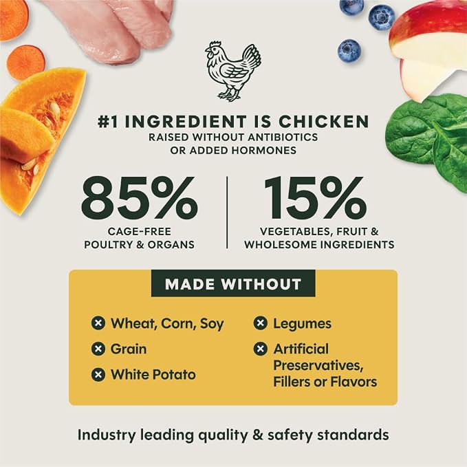 Instinct Freeze Dried Meals, Natural Dog Food, Cage-Free Chicken, 45 oz Bag | FreshDried raw, 85% meat & organs, 15% non-GMO vegetables, fruits & other wholesome ingredients, supports overall vitality