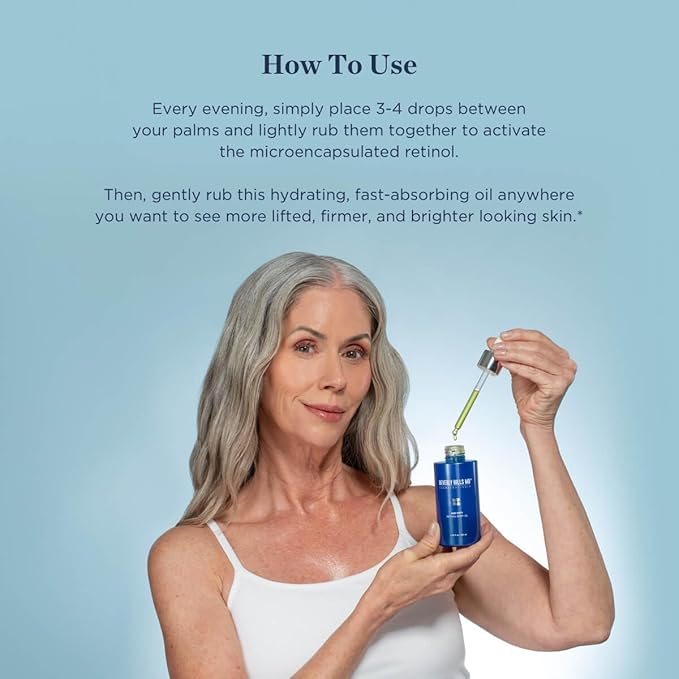 Beverly Hills MD Age Defy Retinol Body Oil- Reduce Wrinkles, Lift, Firm & Tighten Skin w/Marula- Hydrate Crepey Skin & Support Collagen- Anti-Aging for Sagging Skin- Chest, Neck, Arms, Hands, Thighs