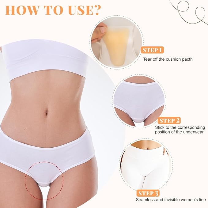 Camel Silicone Concealer Pad for Women - Reusable Discreet Insert for Leggings, Yoga Pants, Swimwear, 4-Pack Variety
