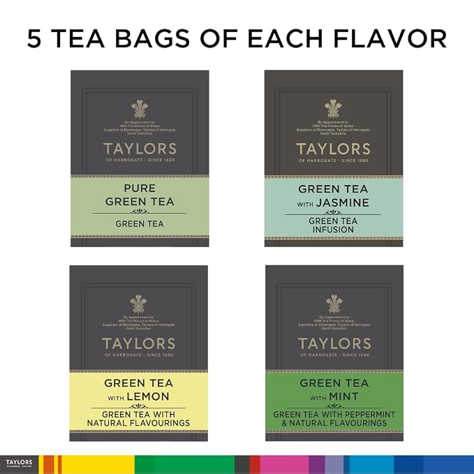 Taylors of Harrogate Assorted Green Teas, 20 Count (Pack of 2)