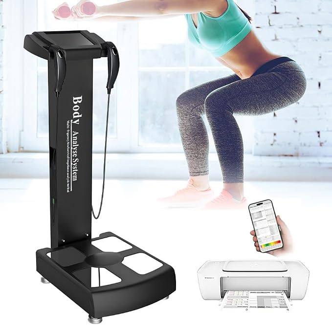 HNZXIB Body Fat Analyzer, Body Composition Analysis Scale with Printer, Human Body Fat Detection Instrument Body Fat Analyzer for Muscle Mass, Visceral Fat, 20+ Metrics for Home Gym Use