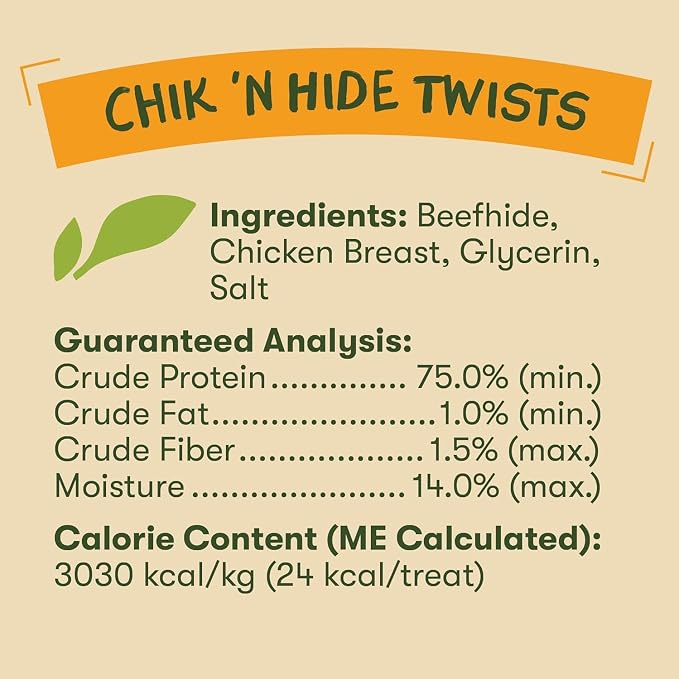 Pet 'n Shape Hide Twists – Chicken Wrapped Rawhide Dog Treats - Small Twist - 2 Pounds (Pack of 3)