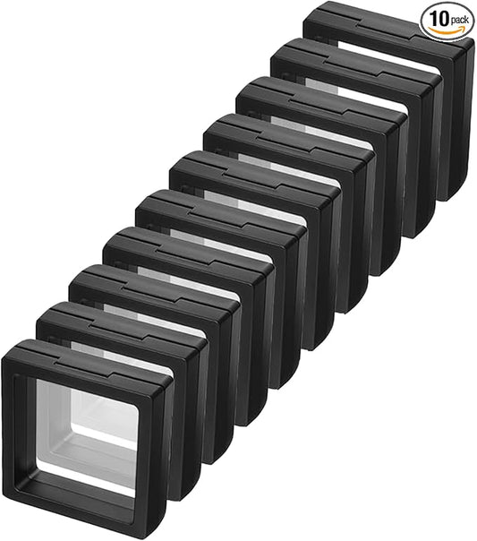 10 Pack Jewelry Gift Boxes 4.33 x 4.33 x 0.78 Inch Transparent Jewelry Box Small Gift Boxes for Jewelry, Earrings, Necklaces, Handmade Bangles, Bracelets (Black and White C)