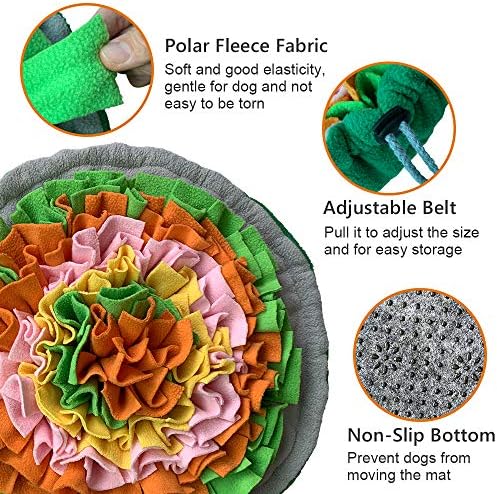 Snuffle Mat for Dogs, Interactive Foraging Puzzle Blanket, Nosework Feeding Bowl Sniffing Pad for Cats Puppies Small Medium Pets