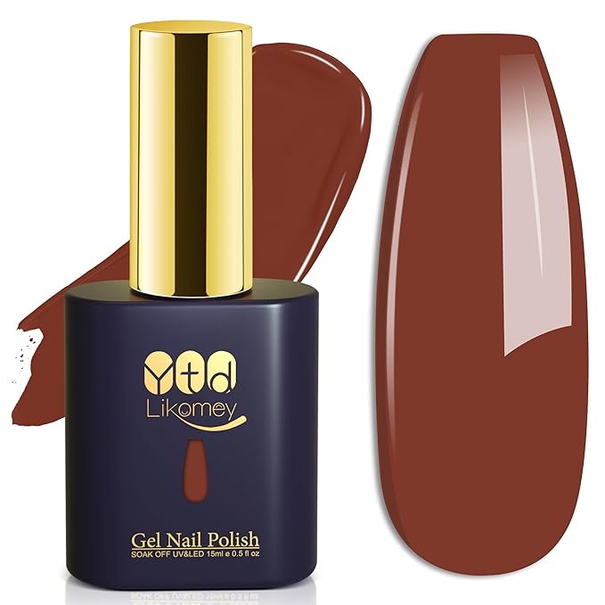 YTD Likomey Van Dyke Brown Gel Nail Polish,15ml Salon Home DIY Nail Art Manicure and Pedicure Fall Winter Soak Off UV Color Varnish,CS217