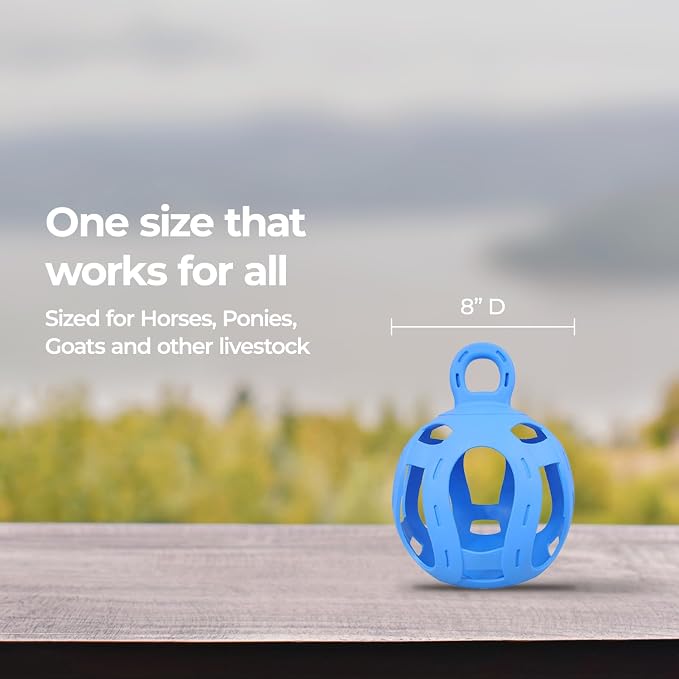 Horsemen's Pride Jolly Hay Ball Stall Toy for Horses, Blue, 8"