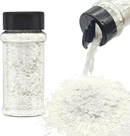 White - Craft Glitter - 2oz Glitter Shaker Bright Colorful Holographic Mix Chunky Body Glitter Bulk 24 Colors in Shaker Cosmetic Glitter - EBKC400