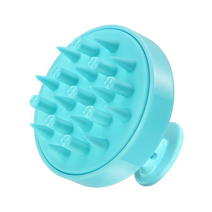 HEETA Scalp Massager Hair Scrubber Shampoo Brush Exfoliator for Hair Growth | 2-In-1 Soft Silicone Bristles, Cleanse Buildup Excess Oil, Reduce Dandruff Hair Loss, Gentle Care On Sensitive Scalp