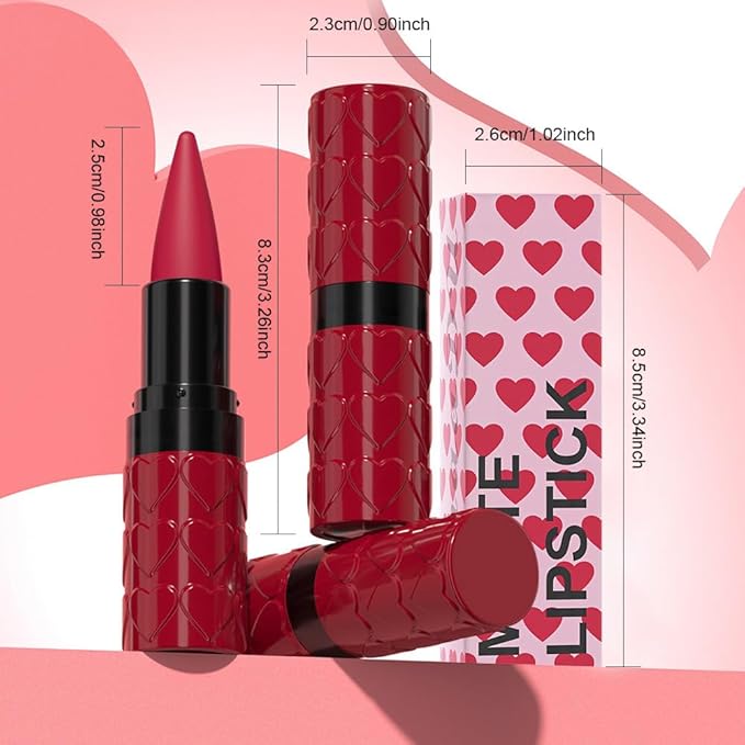 Red Gradient Matte Lipstick Crayon Lip Liner pencil,Crayon Form and Cone Tip 2-in-1 Lip Liner and Lipstick Lip Combo Set Achieve Flawless Contour Gradual Ombre Effect lip Pencil for Old Women