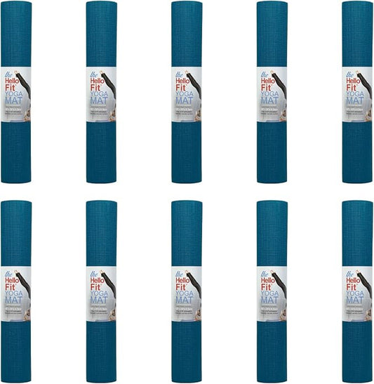 10-Pack Yoga Mat, 68" x 24" Non Slip Exercise Mat, 4mm Thick Gym Mat for Fitness and Stretching, Bulk Non Toxic Yoga Mats for Schools and Studios