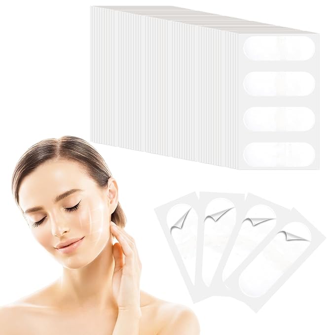 200PCS Face Lift Tape Invisible Instant Lifting Neck Tape Super Thin Breathable Facelift Concealed Makeup Patches for Women Wrinkles Overnight Sagging Skin Jowls Eyes Double Chin