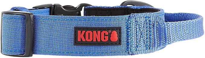 KONG Ultra Durable Padded Comfort Handle Dog Collar (XL, Blue)