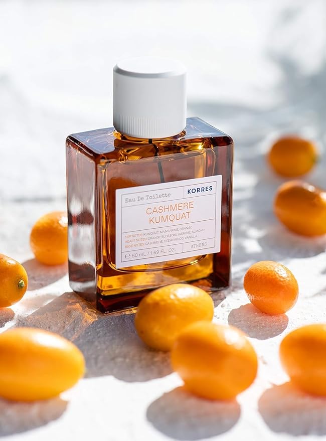 KORRES Eau de Toilette, Cashmere Kumquat Fragrance for Women and Men, Citrus Floral Woody Perfume with Orange Blossom, Vanilla & Cedarwood, Inspired by Greek Island Scents, 1.69 Fl Oz