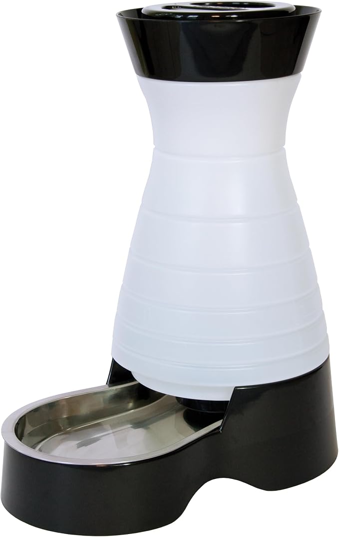 PetSafe Healthy Pet Water Station, 64 oz, Stainless Steel Bowl, Small | Gravity-Fed Pet Water Fountain Keeps Cats or Small Dogs Hydrated, Stainless Steel Bowl Is Dishwasher Safe