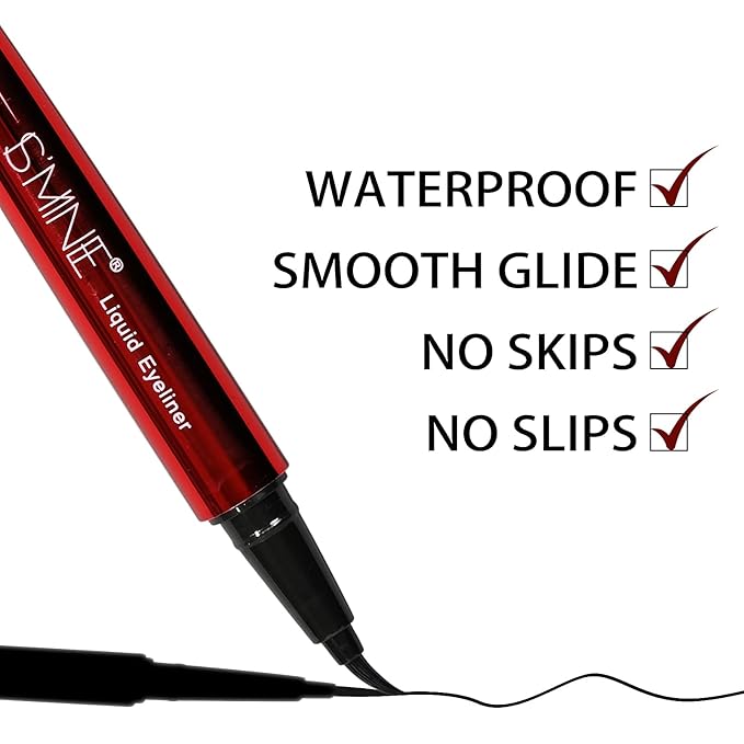 IS'MINE ISMINE Professional Matte Vegan smudge proof Eyeliner, Makeup liner Easy Liquid Pen No-Skip Eyeliner, Waterproof Formula, Long lasting Liquid Eyeliner Black