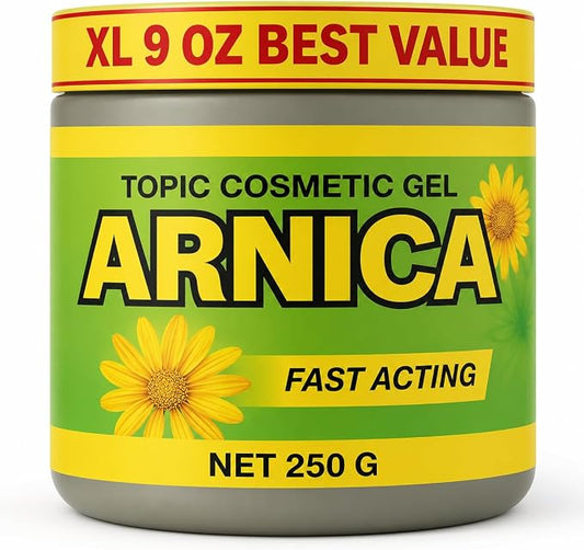 X-Large 250G Arnica Cream Sore Muscle Massage Gel Pomado – Natural Concentrated Body Gel for Muscles, Joints & Massage Therapy – Fast-Absorbing – Fresh Herbal Aroma –