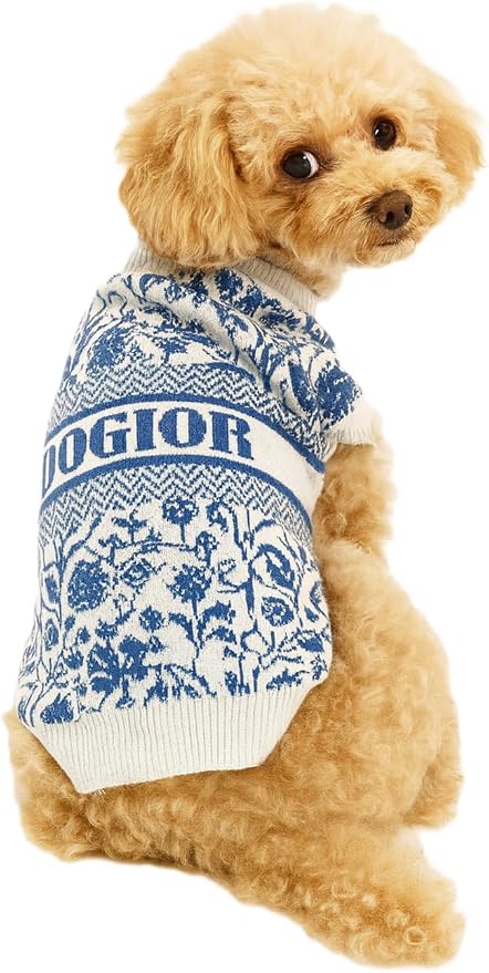 Everything Chic Luxury Dog Sweater – Soft Knit Designer Pet Outfit for Small Dogs & Puppies, XS–L, Stylish Warm Clothing for Yorkies, Chihuahuas, Dachshunds, Maltese, French Bulldog
