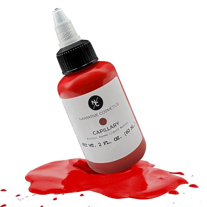 Narrative Cosmetics Flesh Tone Alcohol Airbrush Paints - 2 fl oz, Skin Safe, Quick Dry, Waterproof, Sweatproof, Transferproof Liquid Makeup for Tattoo Cover-Up, Bodypainting, FX Makeup - Capillary