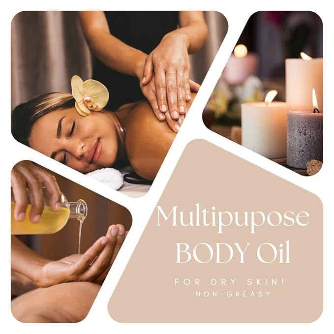 PrideandBeauty After Shower Oil. Skin Hydrating Oil. Body Oil Scented. Body Oils For Women Dry Skin. (Berry Vanilla)