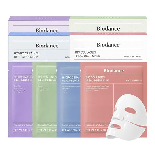 BIODANCE Multi-Care Experience Kit: Caviar PDRN, Bio Collagen & Ceramide Panthenol & Sea Kelp Mask Dicovery Bundle — All-in-one Korean Skin Care, Gifts for women, Skin Care Set