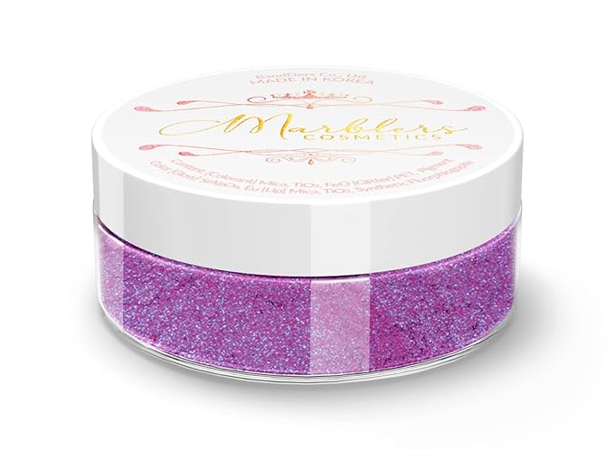 MARBLERS Fine Synthetic Mica Powder [My Lilac] 0.11oz (3g) | Highly Pigmented | Non-Toxic, Vegan, Cruelty-Free | Lip Gloss, Lipstick, Bath Bomb, Nail Polish, Nail Art | Party, Body, Face Makeup
