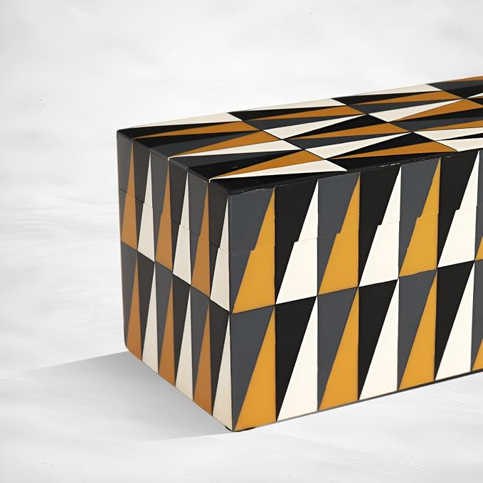 Handicrafts Home Large Decorative Storage Box with Lid, Keepsake Storage Box, Decorative Jewelry & Memory Box for Coffee Table, Shelf & Bedroom Decor, Puzzle Guild 10 x 5 x 5 (Multicolor Box)