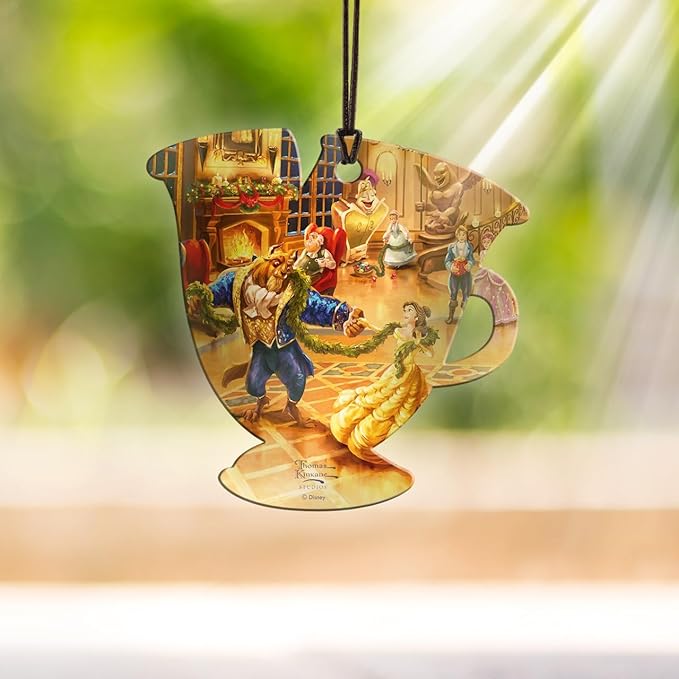 Disney – Beauty and The Beast Christmas Celebration – Holiday Party – 3.5” x 3.5” Teacup Shaped Hanging Acrylic Print Accessory – Officially Licensed Collectible ACPTEACUP800