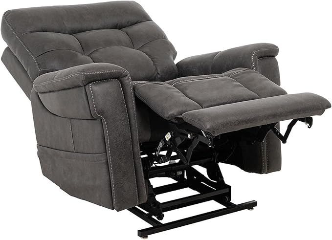 VivaLift! Radiance Power Recliner Lift Chair by PrideMobility, with 3 Heat Pads Heat System (Canyon Steel, Medium with Curbside Delivery)