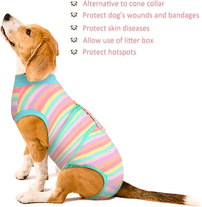 Kuoser Recovery Suit for Dogs Cats, Soft Dog Surgery Suit Female Male Spay | Professional Dog Onesie for Surgery, Substitute E-Collar & Cone, Prevent Licking Dog surgical suit Pet Neuter Suit