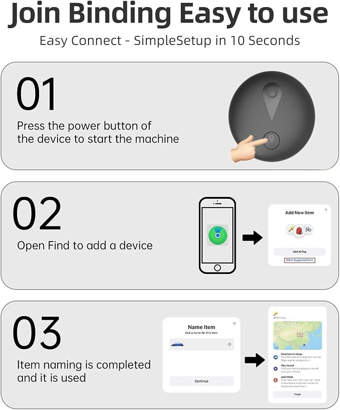 Nilone Undetectable GPS Tracker for Vehicles - Real-Time Tracking Device | No Monthly Fee/No SIM Card, Works with iOS Find My | Mini Hidden Magnetic GPS Locator, Ultra-Slim, IP68 Waterproof, Reliable