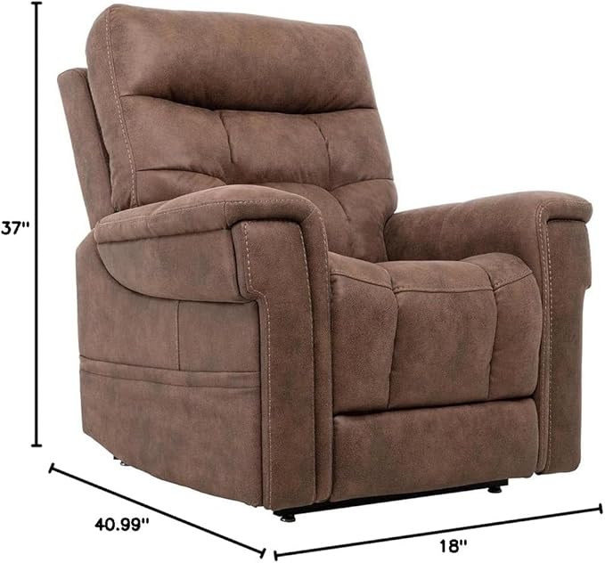 VivaLift! Radiance Power Recliner Lift Chair by PrideMobility, with 3 Heat Pads Heat System (Canyon Silt, Small with Curbside Delivery)