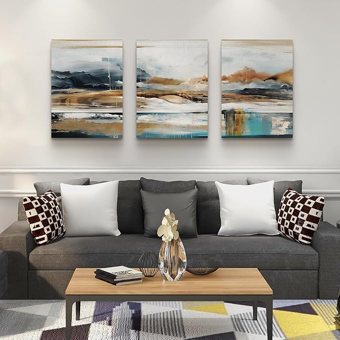 MHARTK66 Wall Art for Living Room, Abstract Nature Landscape Modern Canvas Prints Paintings Artwork for Walls, Set of 3 Large Wall Decor Pictures for Bedroom Dining Room Office Home Decoration 20x28