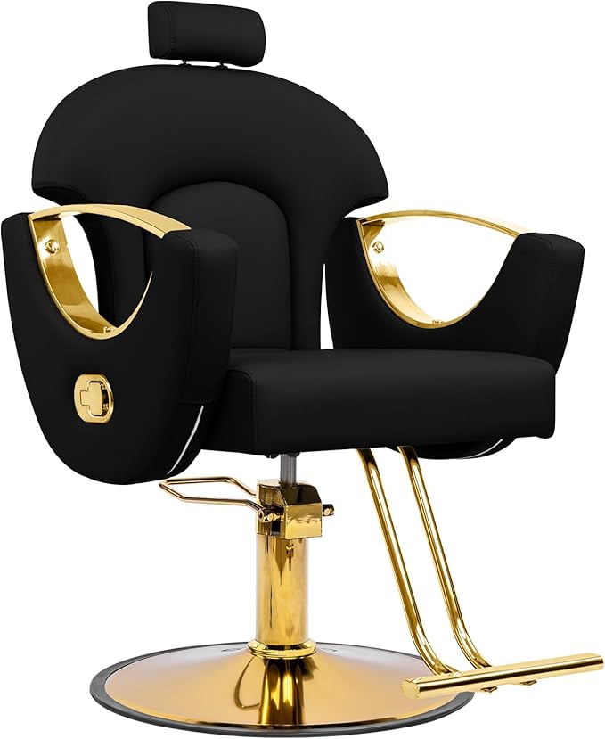 Reclining Barber Chair Styling Hair Chair for Home Barbershop Height Adjustable 360 Swivel Salon Chair for Hair Stylist
