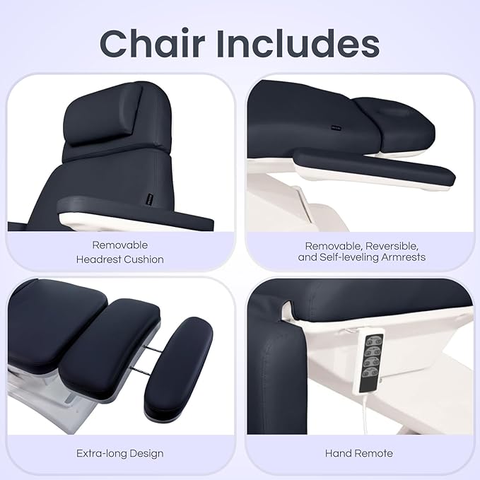 Electric Insight Chair, 4 Motors Med Spa Chair with Remote Control, 2-Year Warranty, Ideal for Dermatology, Podiatry, Spa, Facial and Aesthetician Services - Sand