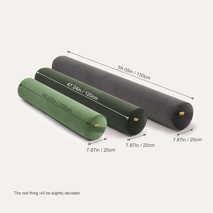 Body Pillow for Adults,Long Round Pillow,Big Cylindrical Pillow,Large Full Bolster Pillows for Side Sleepers (Jade Green, 59"*7.87")