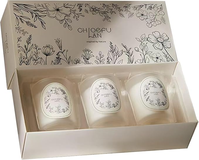 Scented Candle, Round Frosted Atmosphere, Suitable for Home 3-in-1 Set (Gardenia/Jasmine/Osmanthus)