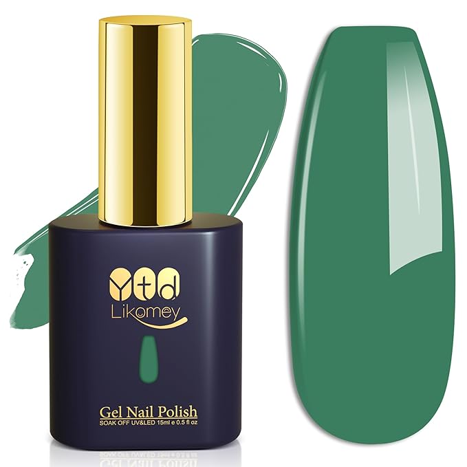 YTD Likomey Eucalyptus Green Gel Nail Polish,15ml Salon Home DIY Nail Art Manicure and Pedicure Fall Winter Soak Off UV Color Varnish,CS416