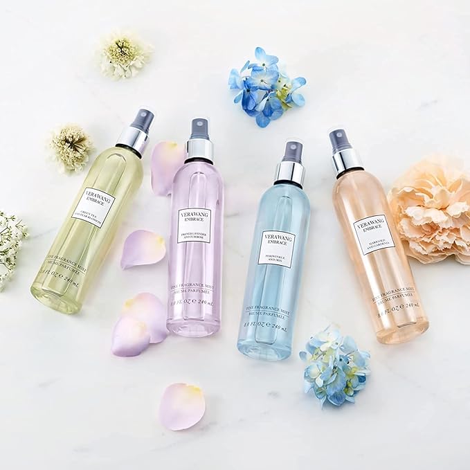 Vera Wang Embrace Green Tea and Pear Blossom Body Mist 8.1 fl oz (Pack of 1), Notes of Earthiness, Peony, and Sandalwood, Women's Fragrance, Long Lasting, Everyday Fragrance