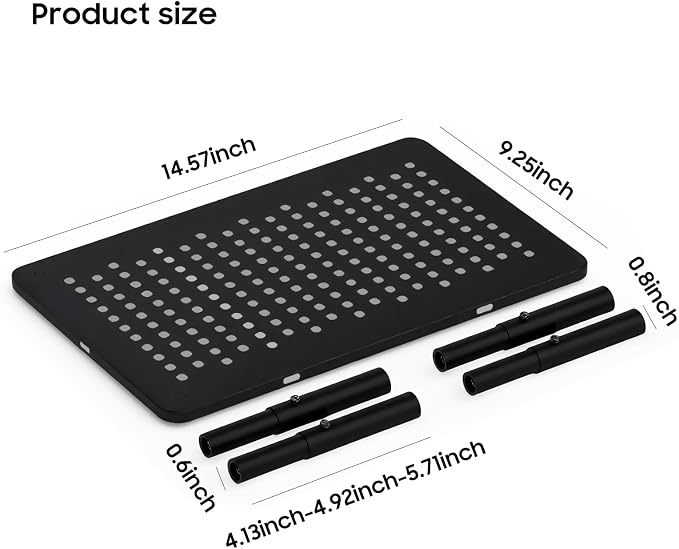 W‌SOWX Adjustable Automatic Cat Feeder Stand, Elevated Cat Food Stand,Black | Lifted Cat Food Table Station,Raises Feeder/Bowls by 4.1"/4.9"/5.7",Relieves Spine and Joints Noticeably on Pets-Sturdy Metal