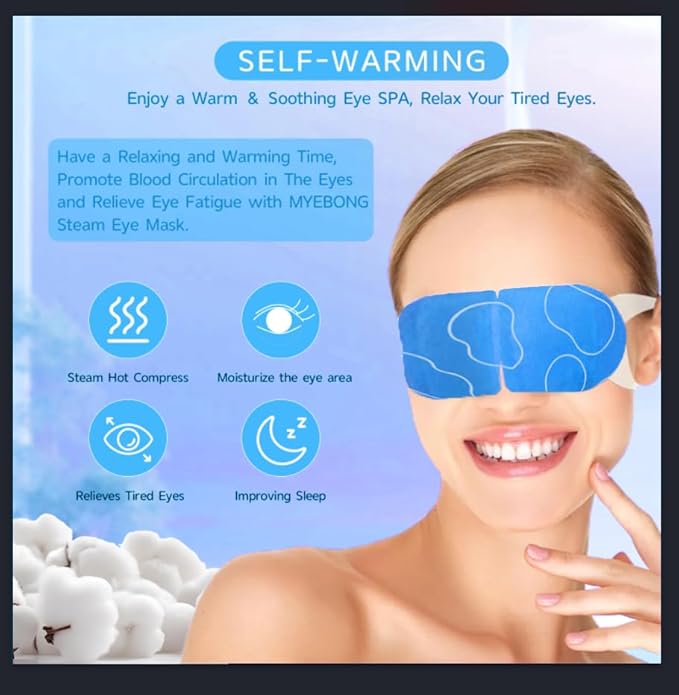 48 Packs Steam Eye Mask for Eyes, Warm Compress Eye Mask, Self Heating Eye Masks Help for Eye Spa, Disposable Heated Eyes Mask for Sleeping Relief Stress Eye Fatigue(Unscented)