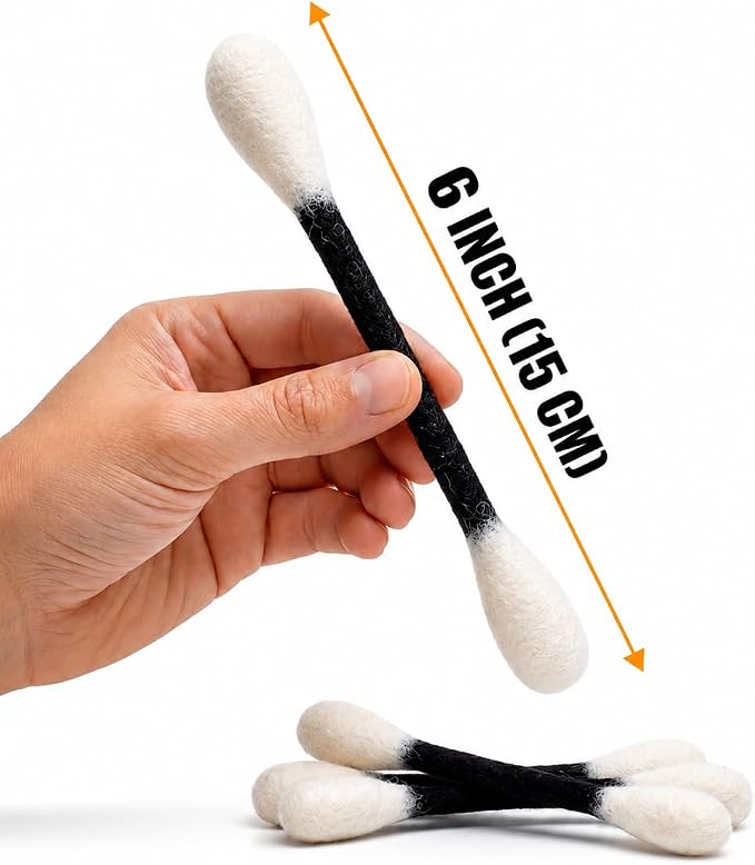 Glaciart One Swabs Cat Toys with Catnip - 6 Pk | Durable for Chew, Cute Cat Toys Interactive Kitty for Boredom, Exercise, & Play | Filled w/Organic Catnip for Anxiety & as Digestive Aid | Gift Idea