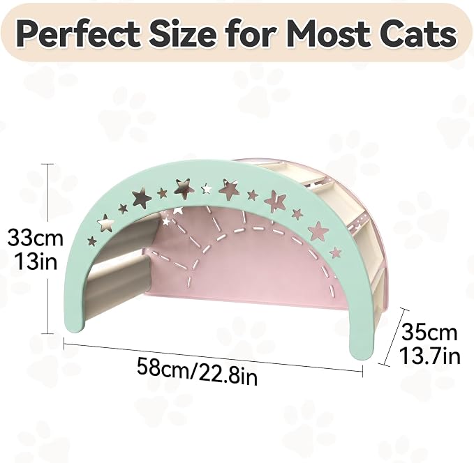Cat Rocking Bed with Washable Removable Cushion and Sisal Scratching Pads Cat Scratcher Multifunctional Cat Furniture, Pink