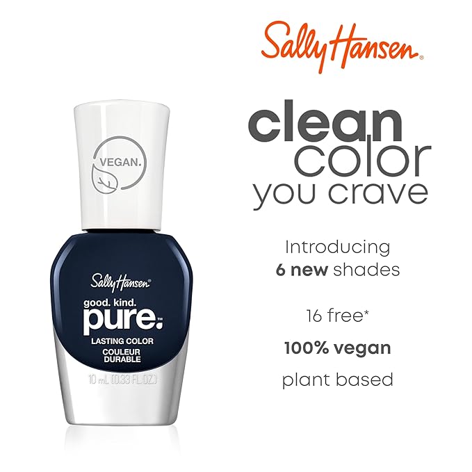 Sally Hansen Good. Kind. Pure. Nail Polish | Plant-Based, Vegan, 16-Free Formula | Opaque, Shiny | 320 Cherry Amore | Classic Red Nail Color